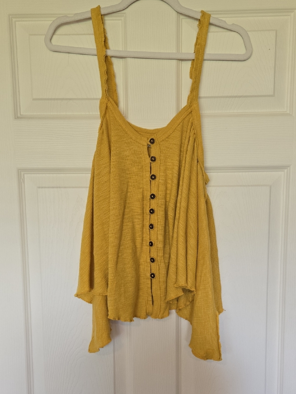 We The Free Mustard Yellow Button-Front Camisole Tank Xs/ Small